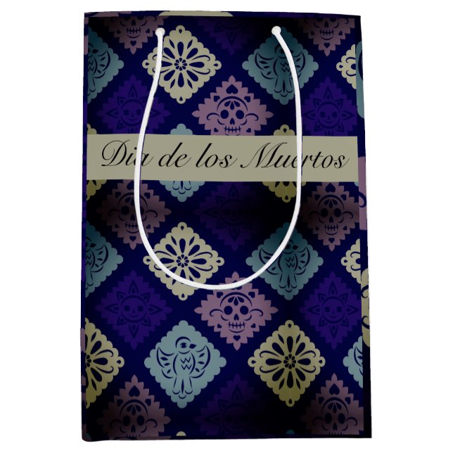 Mexican Dia de los Muertos customizable      Medium Gift Bag (Front)
