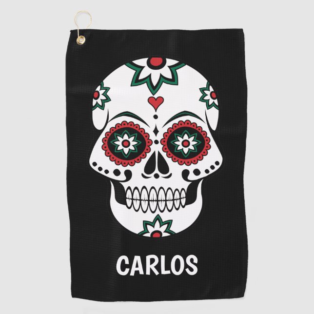 Mexican Dia De Los Muertos Day Of The Dead Costume Golf Towel (Front)