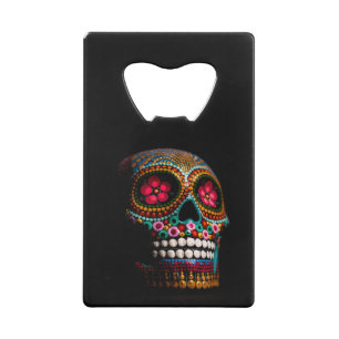 Mexican Dia of the Dead Skeleton Art Death Art Credit Card Bottle Opener