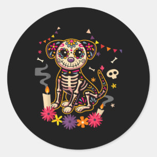 Mexican Dog Day Of The Government Agencyd Skeleton Classic Round Sticker