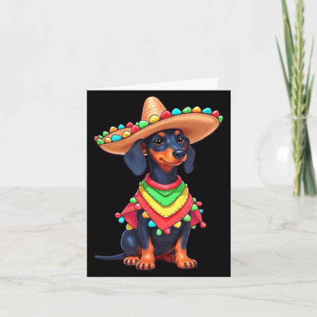 Mexican dog fiesta funny cinco de mayo dog  card (Front)