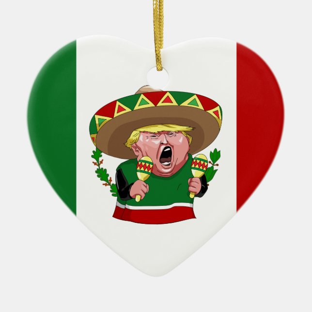 mexican donald trump ceramic ornament (Front)