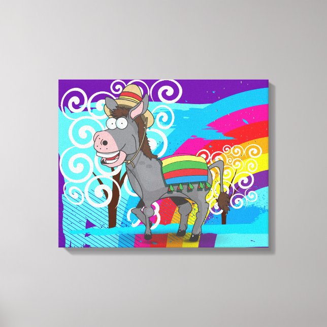 Mexican Donkey Canvas Print (Front)