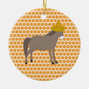 Mexican Donkey Day of the Dead Ceramic Ornament