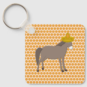 Mexican Donkey Day of the Dead Custom Keychain