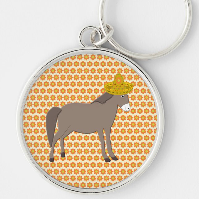 Mexican Donkey Day of the Dead Keychain (Front)