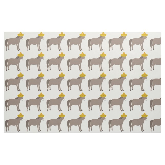 Mexican Donkey Day of the Dead Patterned Fabric (Fat Quarter)