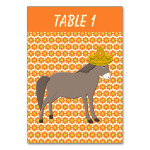 Mexican Donkey Day of the Dead Table Number