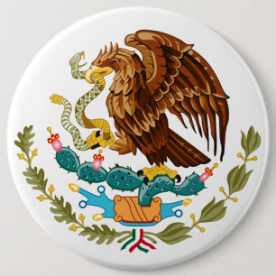 Mexican Eagle 6 Inch Round Button