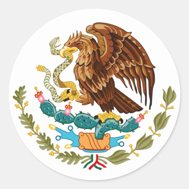 Mexican Eagle Classic Round Sticker (Front)