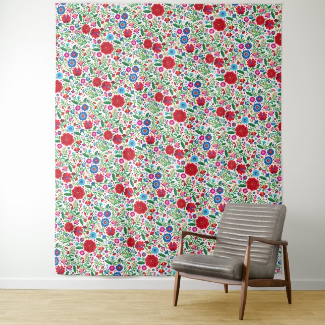 Mexican Embroidery Colourful Pattern Tapestry (In Situ)