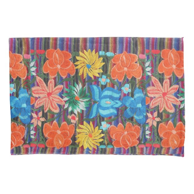 Mexican embroidery design pillow case (Front)