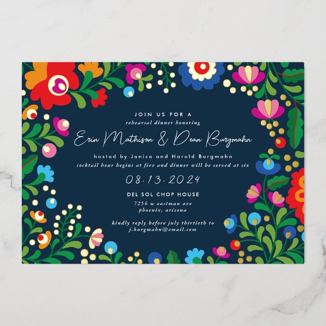 Mexican Embroidery Wedding Rehearsal Dinner (Front)