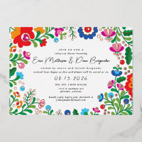 Mexican Embroidery Wedding Rehearsal Dinner Foil I