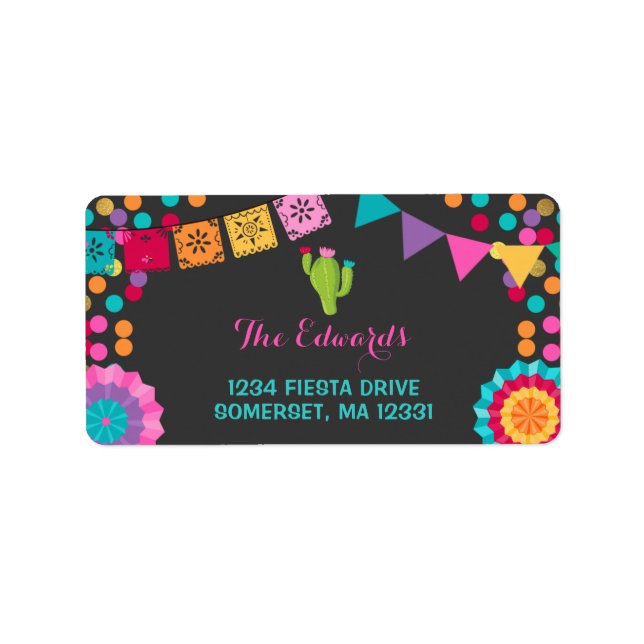 Mexican Fiesta Address Labels Fiesta Birthday (Front)