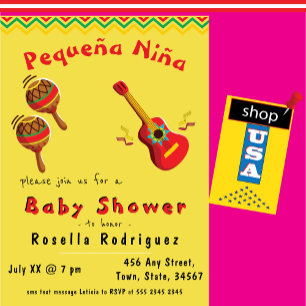 Mexican Fiesta Baby and Mom Baby Shower Invitation