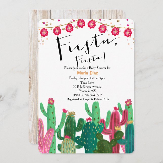 Mexican Fiesta Baby Shower Invitation (Front/Back)