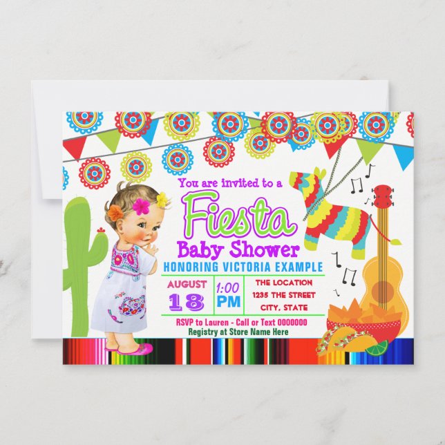 Mexican Fiesta Baby Shower Invitations (Front)