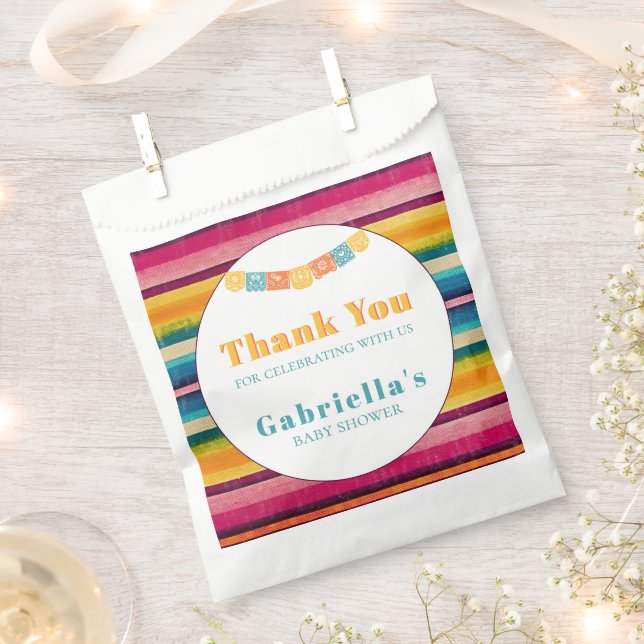  Mexican Fiesta Baby Shower Thank You Favour Bag (Clipped)