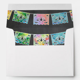 Mexican fiesta banner watercolor mailing envelopes