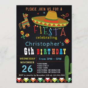 MEXICAN FIESTA BIRTHDAY INVITATION   FIESTA PARTY