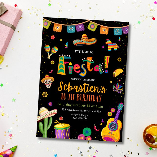 Mexican Fiesta Birthday Invitation, Kids Birthday Invitation (Creator Uploaded)