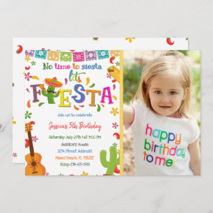 Mexican Fiesta Birthday Invitation With Photo