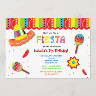 Mexican Fiesta Birthday Party Invitations