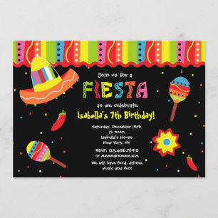 Mexican Fiesta Birthday Party Invitations