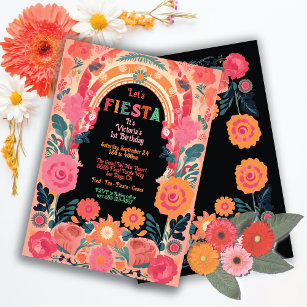 Mexican Fiesta Birthday Party Poppies Invitation