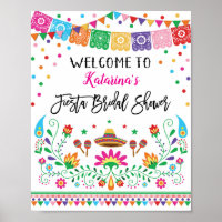 Mexican Fiesta Bridal Shower Confetti Welcome Sign