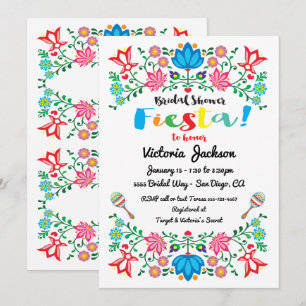 Mexican Fiesta Bridal Shower Flower Folkart Card