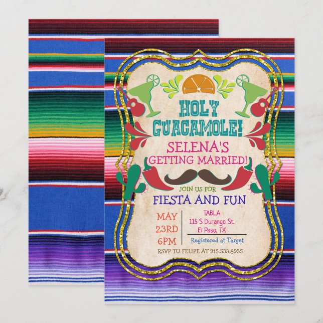 Mexican Fiesta Bridal Shower Invitation (Front/Back)