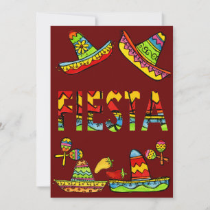 Mexican Fiesta Cinco de Mayo Invitations Red