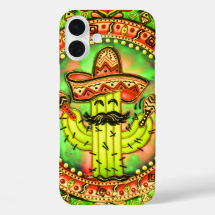 Mexican Fiesta Cinco de Mayo Sombrero Hat Green  iPhone 16 Plus Case