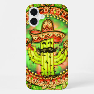Mexican Fiesta Cinco de Mayo Sombrero Hat Green iPhone 16 Plus Case