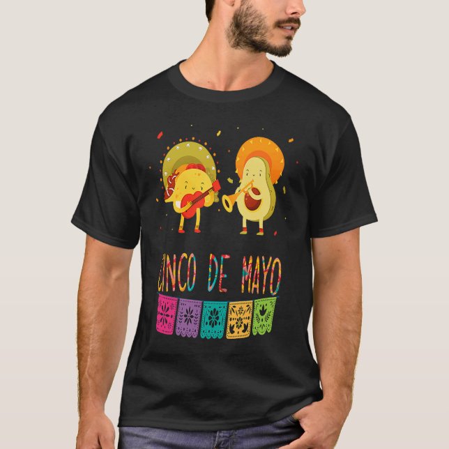 Mexican Fiesta Cinco De Mayo Tacos And Avocado Mex T-Shirt