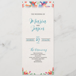 Mexican Fiesta Colourful Floral Modern Boda Weddin Program