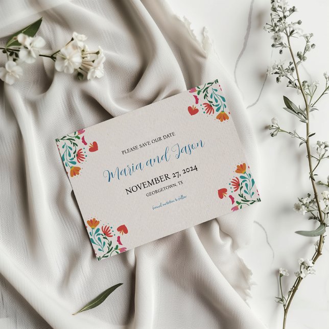 Mexican Fiesta Colourful Floral Modern Boda Weddin Save The Date (Mexican Fiesta Colorful Floral Modern Boda Wedding Save The Date)