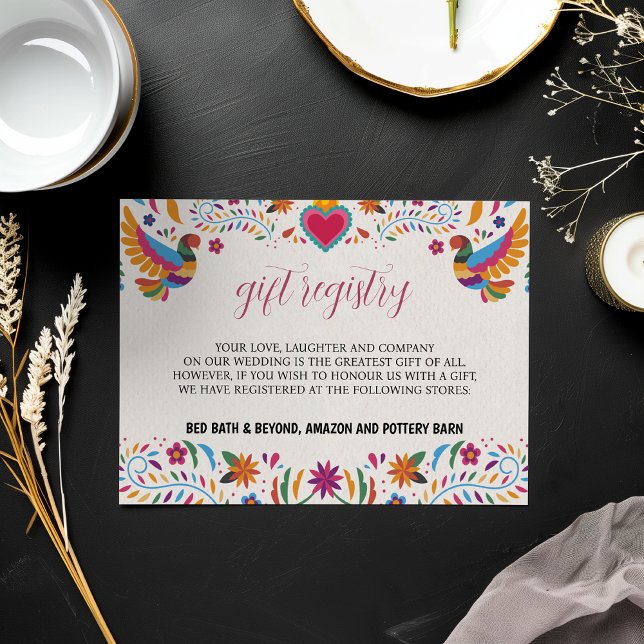 Mexican Fiesta Colourful Flowers Botanical Wedding Enclosure Card (Mexican Fiesta Colorful Flowers Botanical Wedding Enclosure Card)