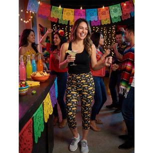 Mexican Fiesta & Día de Muertos Capri Leggings