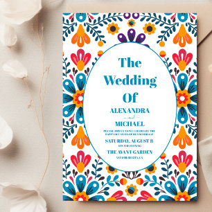 Mexican Fiesta Embroidery Floral Wedding Invitation