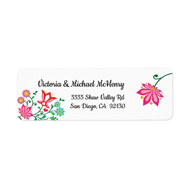 Mexican Fiesta Floral address labels (Front)