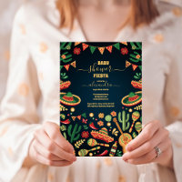 Mexican Fiesta Floral Black Colourful Baby Shower