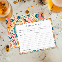 Mexican Fiesta Floral Bridal Shower Recipe Card