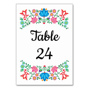 Mexican Fiesta Floral Table Numbers
