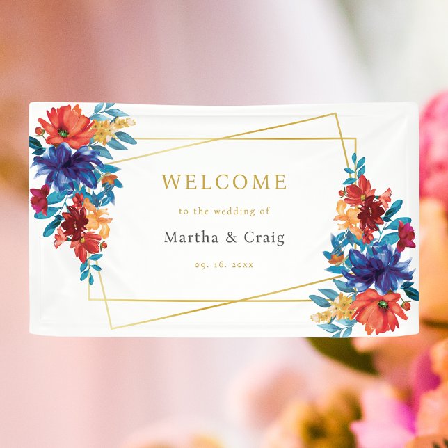 Mexican Fiesta Flower Wedding Welcome Banner (Creator Uploaded)
