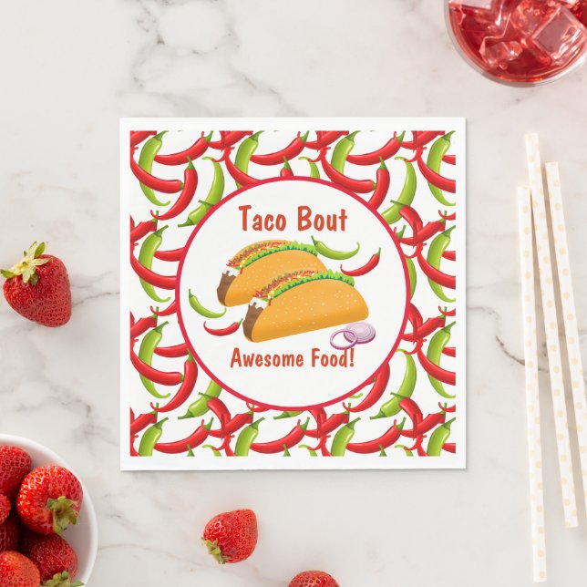 Mexican Fiesta Food Taco Bout Awesome Food Party  Napkin (Insitu)