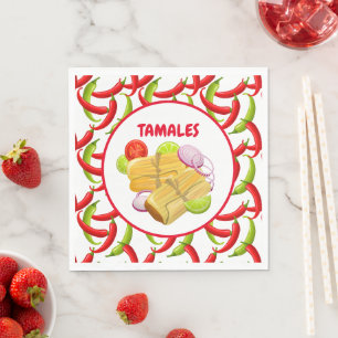 Mexican Fiesta Food Tamale Party  Napkin