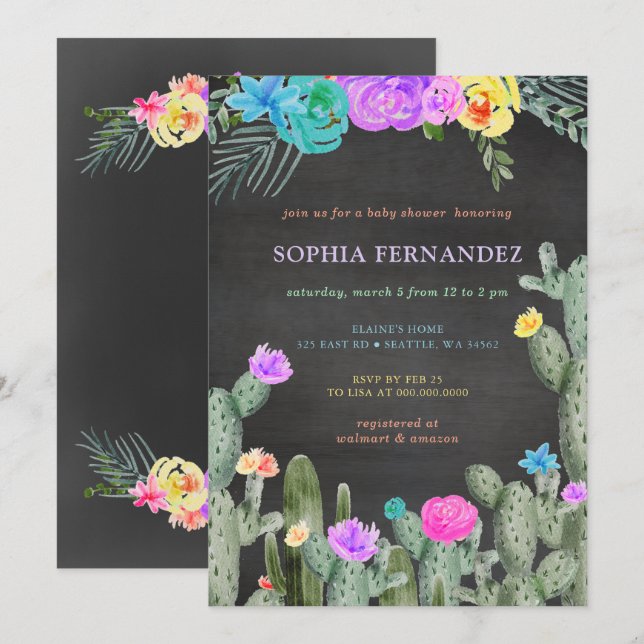 Mexican Fiesta Gender Neutral Baby Shower Invitation (Front/Back)